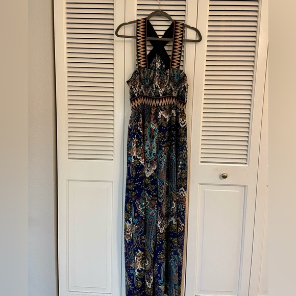 SHEIN VCAY Floral Print Cross Halter Jumpsuit - Picture 5 of 5
